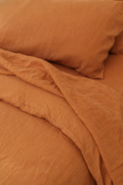 Rust 100% French Linen Duvet Set